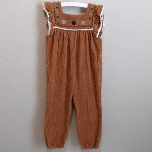 Zara Girls Corduroy Romper - Size 4-5Y